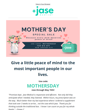 Celebrating Mother's: Get $10 Off Your Emergency Antibiotic Kit
