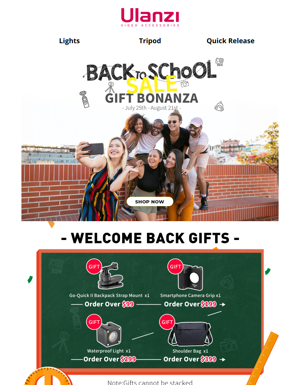 Back To School Sale & Get FREE Gift!