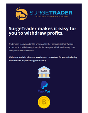 SurgeTrader Makes It Easy For You To Withdraw Profits.
