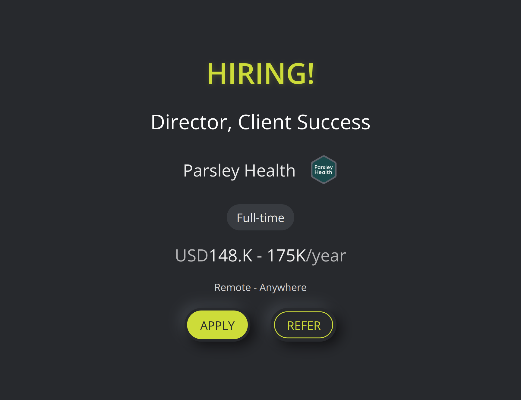 Director, Client Success at Parsley Health Torre
