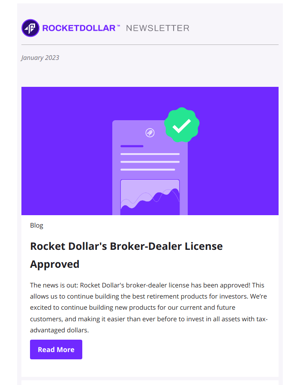 [Newsletter] Rocket Dollar's Broker-Dealer License Approved