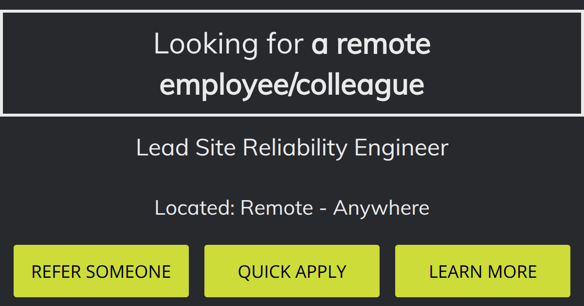 Site reliability engineer jobs remote information