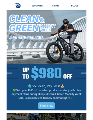 Up To $980 Off | Hiboy's Green Deal Alert! 🌱