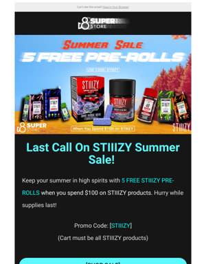 Last Call On STIIIZY Summer Sale
