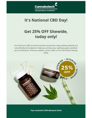 National CBD Day Sale: Take 25% OFF Sitewide!