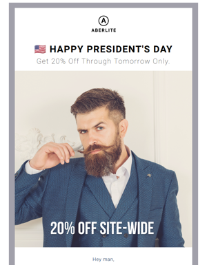 🇺🇸 Happy President's Day! Get 20% OFF