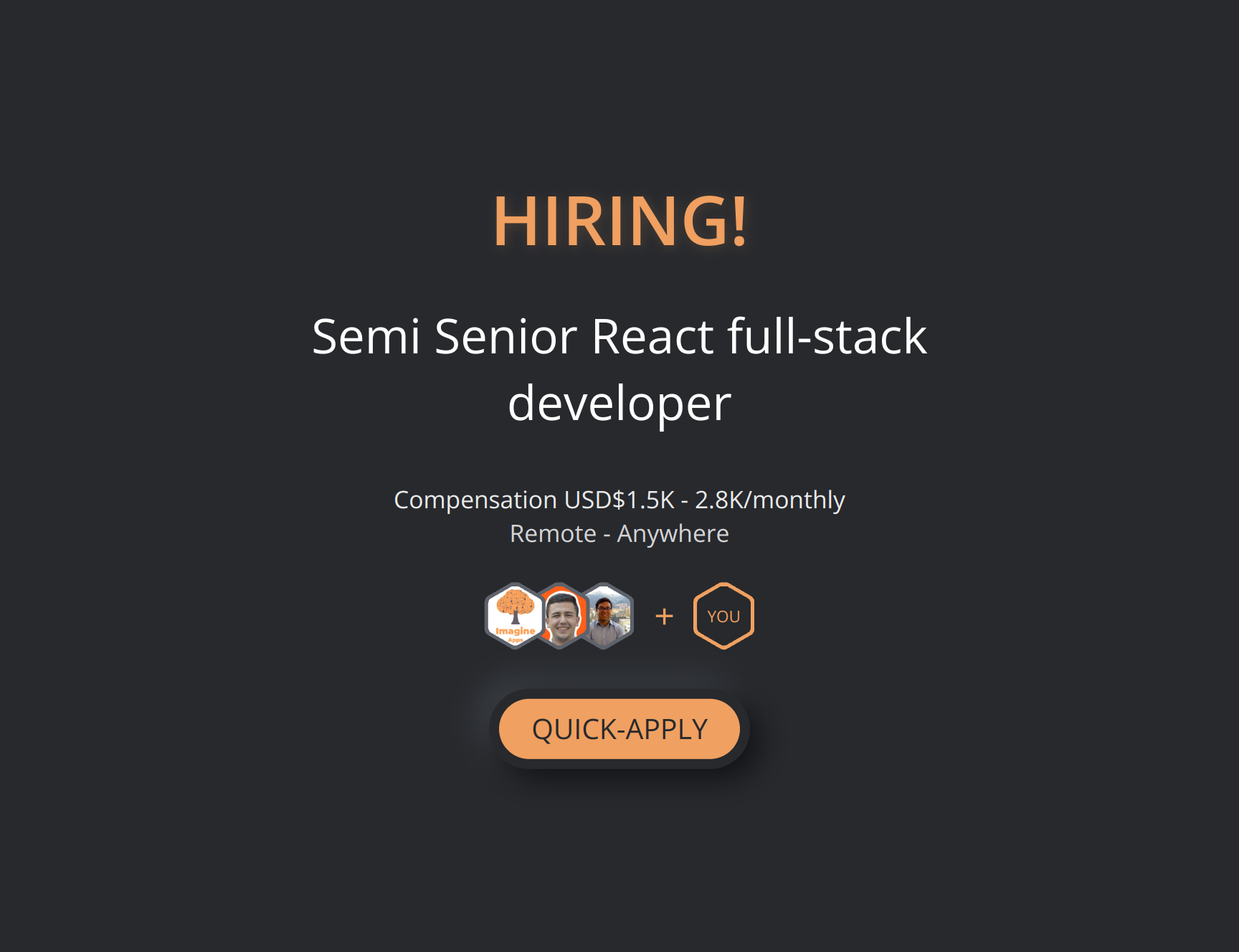 Semi Senior React full-stack developer at Imagine Apps | Torre