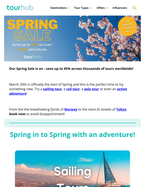 Spring Into Something New..Sailing, Food Tours, Rail Or Wildlife Journeys!
