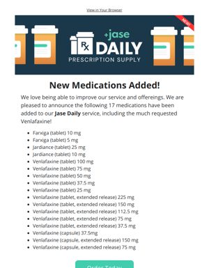 17 New Medications Added To Jase Daily (Including Venlafaxine!)