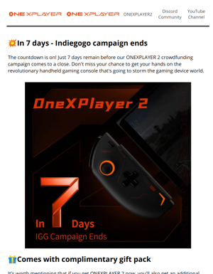 7 Days Countdown: Last Chance To Support ONEXPLAYER 2