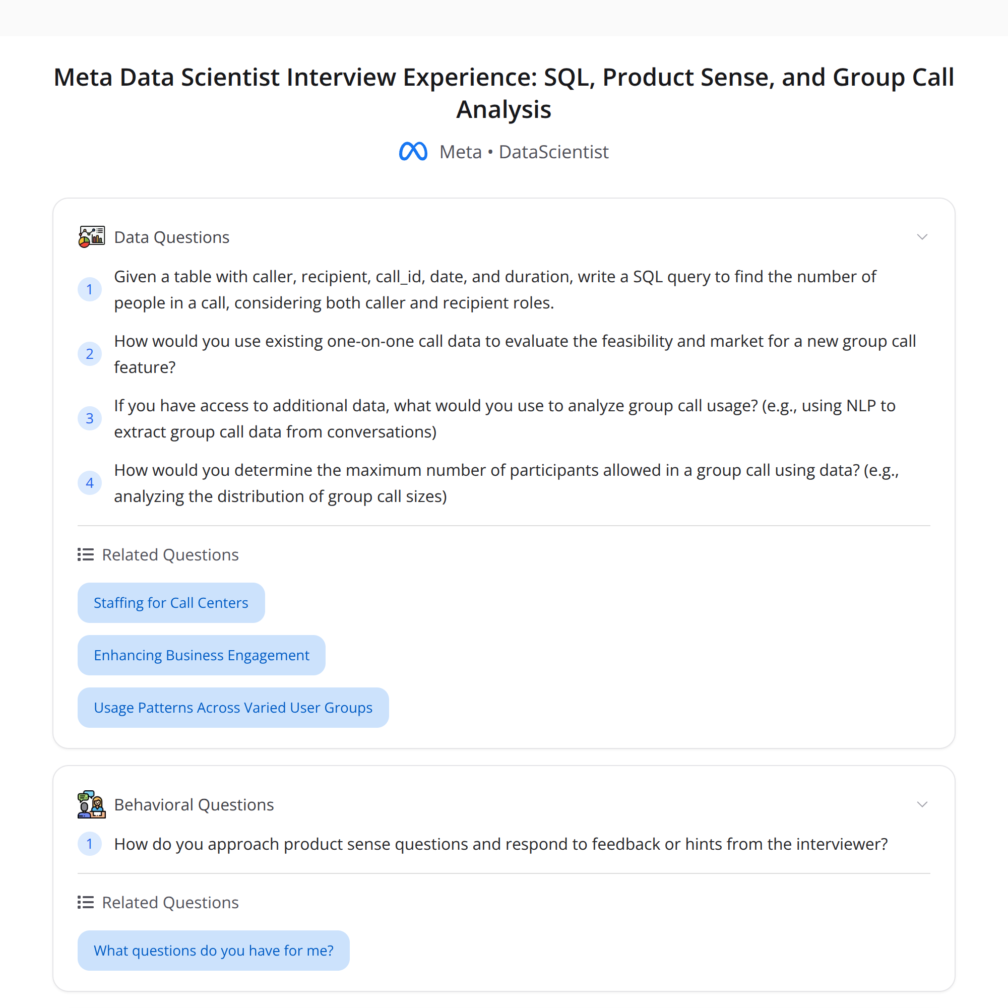 Meta Data Scientist Interview — Bugfree Users
