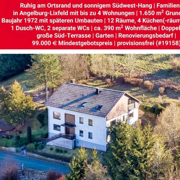 ++ KRAG Immobilien ++ 12 Zimmer, Terrasse, Doppelgarage ++ am Ortsrand & sonnigen Südwest-Hang ++ (35719 Angelburg)