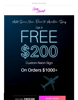 Lift-Off With A Free $200 Neon Sign! 🚀