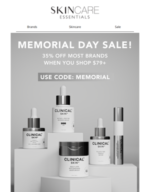 35% Off Most Brands For Memorial Day!
