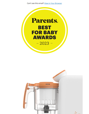 Our Baby Food Maker Won Best For Baby 2023 By PARENTS.com🏆