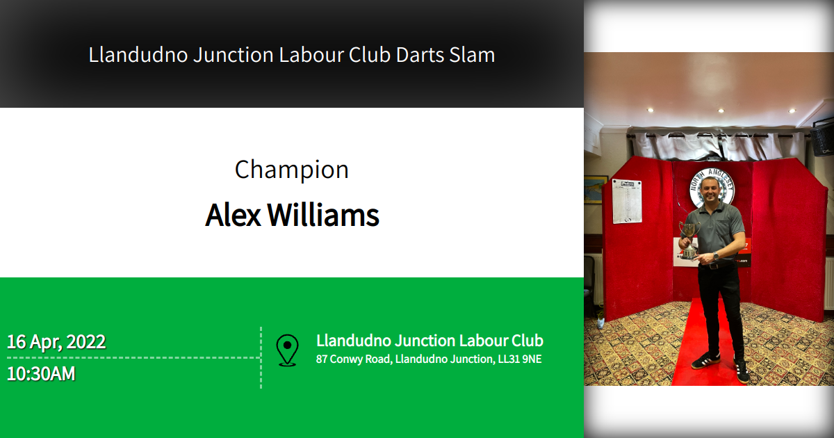 Llandudno Junction Labour Club Darts Slam
