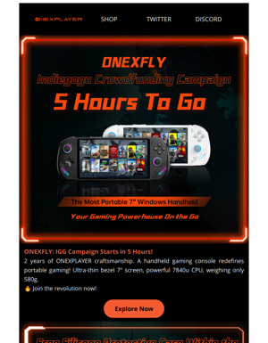 🚨ONEXFLY: 5 Hours Left For IGG Campaign Start!