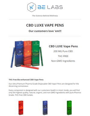 Vape Pens To BE Alert, BE Calm, BE Clear