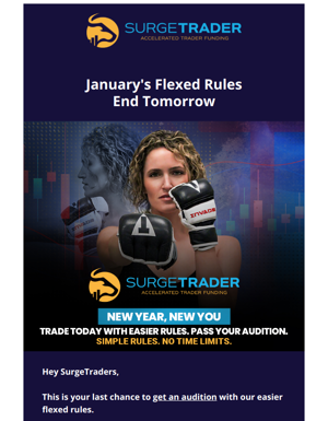 Last Chance! SurgeTrader's Flexed Rules End Tomorrow