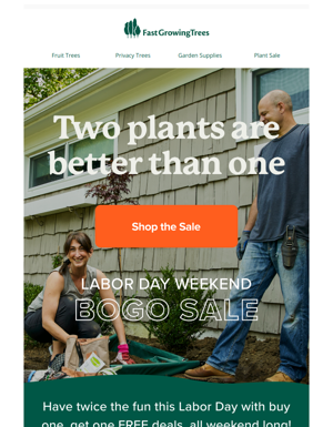 Buy One, Get One Free On Your Favorite Plants.