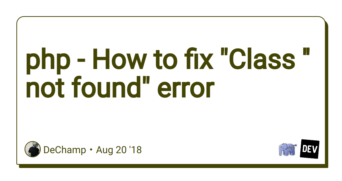 Class not found error