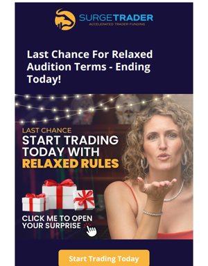 Last Chance For Relaxed Audition Terms - Ending Today!
