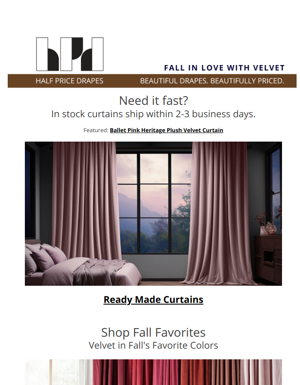 Need It Fast? Quick Ship Curtains.