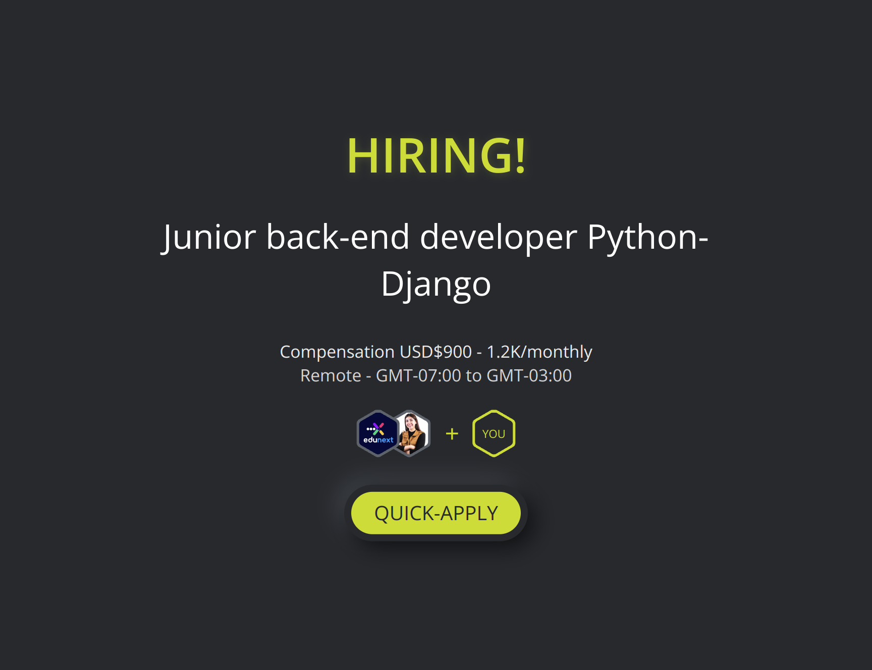 Junior Back-end Developer Python-django At Edunext 