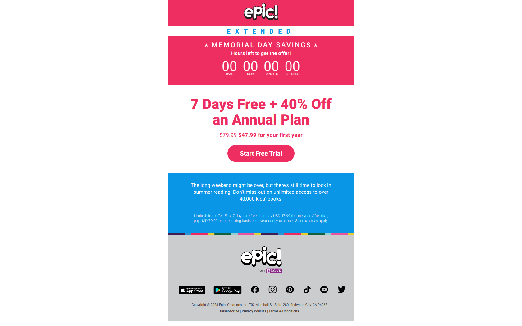 Last chance: 40% off your Epic subscription.