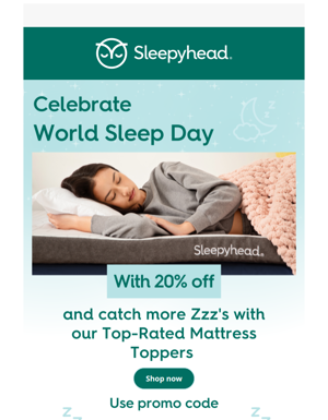 💤 Catch More Zzz's With 20% Off 💤