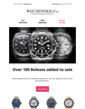 SALE | Over 100 Rolexes Added