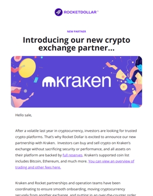 Kraken + Webinar: A New Rocket Dollar Crypto IRA Exchange Partner