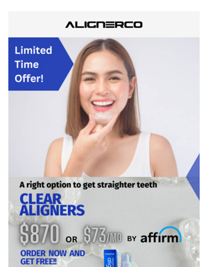 $73 Only To Start With Clear Aligners Treatment