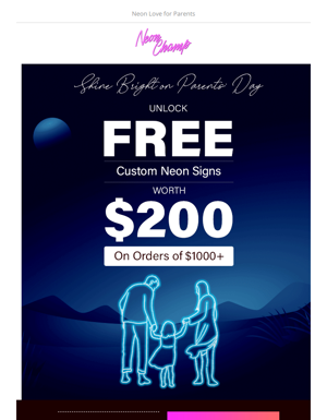 ⏲️ Rush Now! Parents' Day Special Neon Sign Deal Ending! 💡