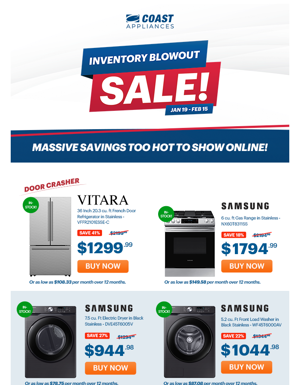 Inventory Blowout Sale! Shop Now 🛒 Save Big 💰