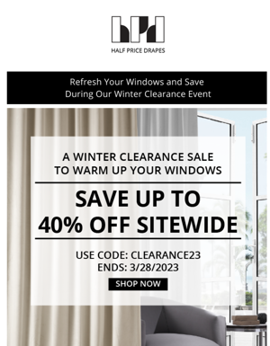 HPD’s Winter Clearance Sale Starts Now!