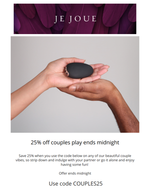 25% Off Couples Toys Ends Midnight