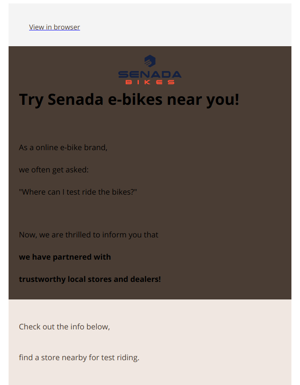 Find Senada Bike Shops Near You! 😊