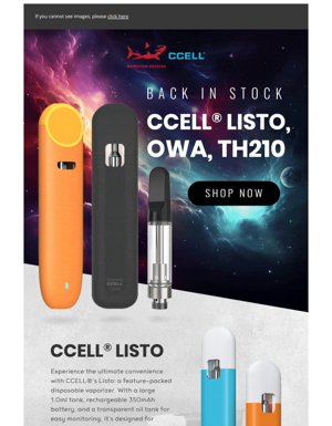 Celebrate The Return Of The CCELL® Listo, OWA, TH210