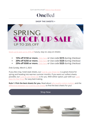 Spring Stock Up Sale: Up To 25% Off