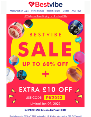 SALE 60% OFF + Extra £10 OFF EXTENDED Tomorrow⏰