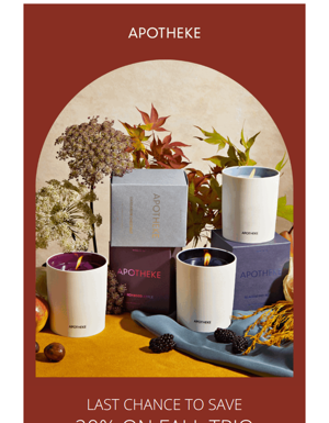 Last Chance To Save 20% On Fall Candles