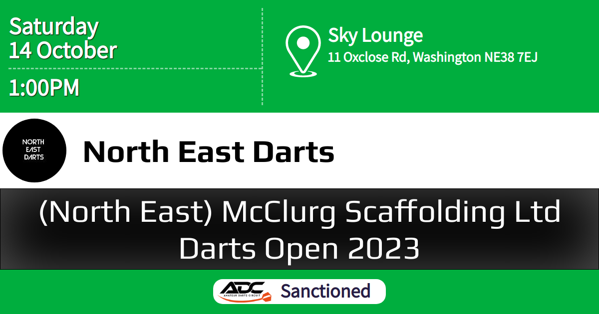 (North East) McClurg Scaffolding Ltd Darts Open 2023