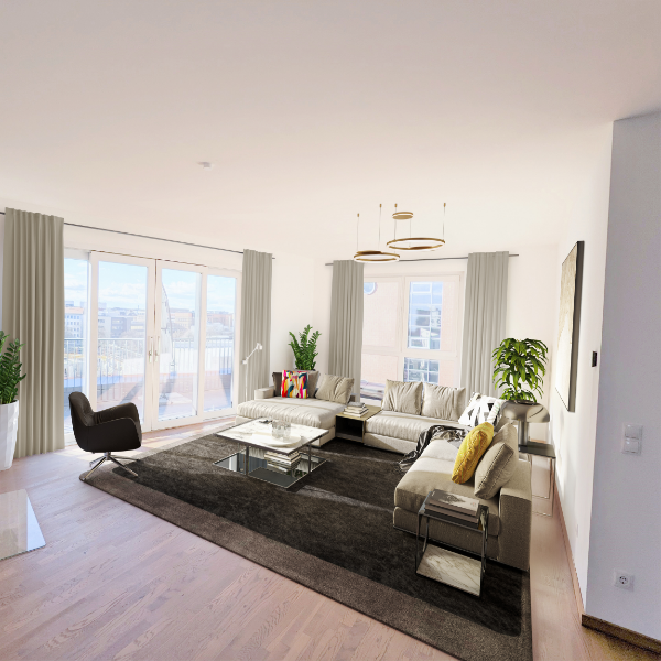 Exklusive 3-Zimmer-Penthouse-Wohnung mit tollem Ausblick zu verkaufen! (04317 Leipzig)