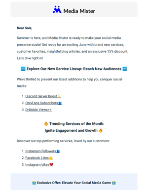 🌞 Media Mister June Update: New Services, Customer Favorites & Exclusive 15% Discount! 🌞