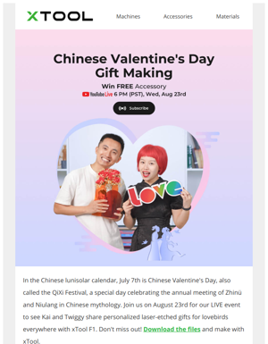 LIVE Wednesday | Make Your Own Chinese Valentine's Day Gift With XTool