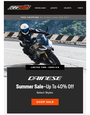 Dainese Summer Sale - ENDS TOMORROW!