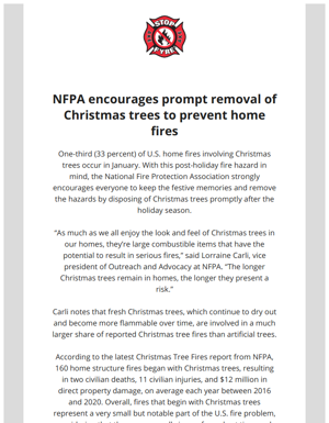 NFPA Encourages Prompt Removal Of Christmas Trees To Prevent Home Fires