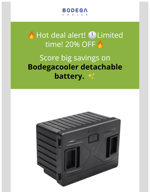 ⚡️Limited Time Offer: 20% OFF Lightning Deal On Bodegacooler Detachable Battery Of Portable Fridge✨