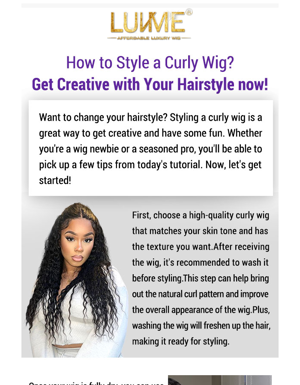 Tips | How To Style Your Newly Arrived Curly Wig✅